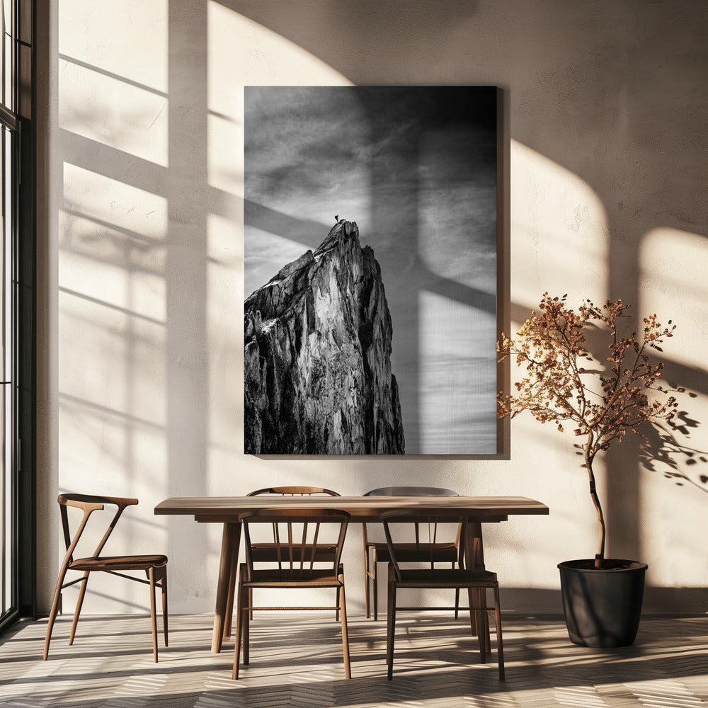 Balancing between Earth and Sky Wall Artwork In White Floating Frame