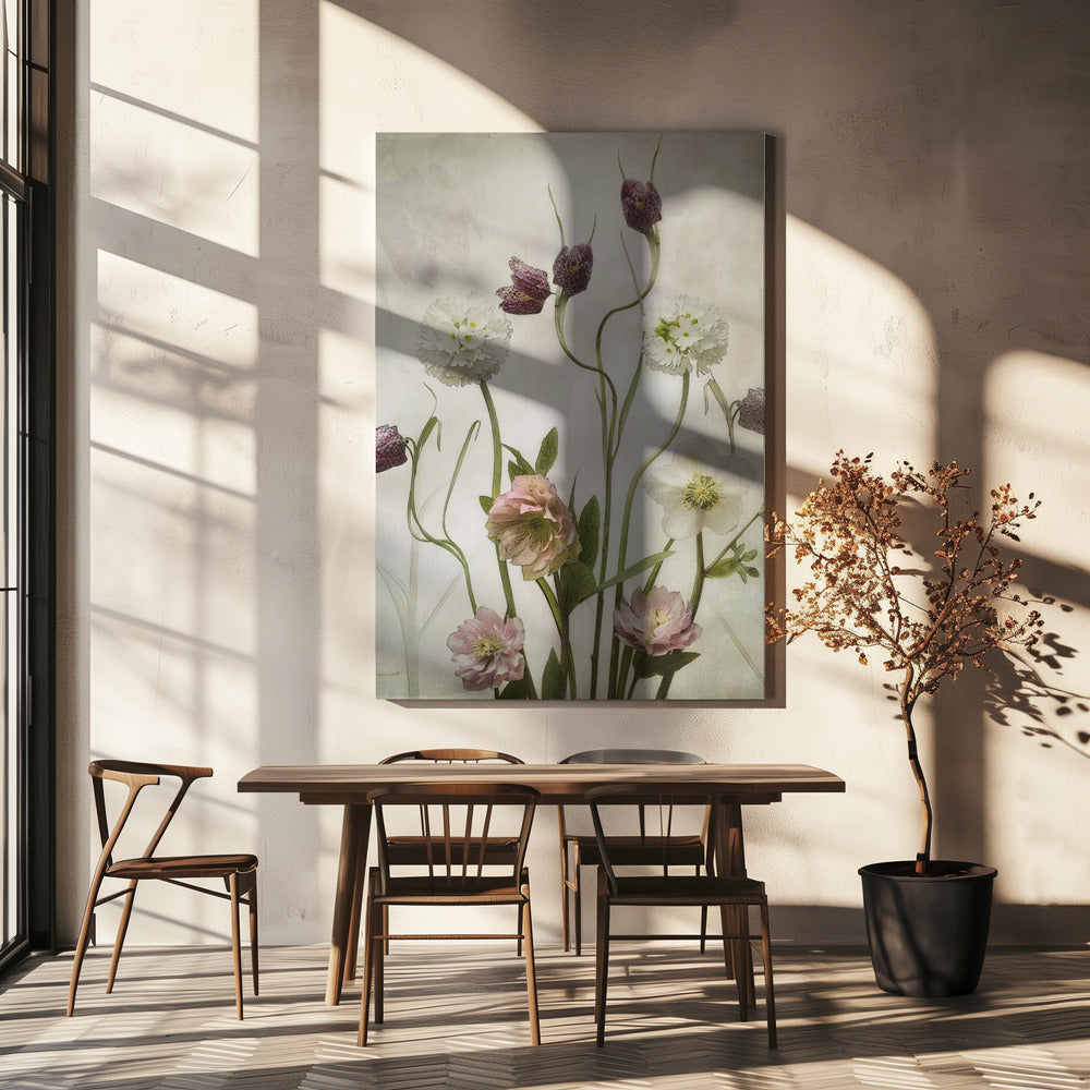 Spring Garden Wall Artwork In White Floating Frame