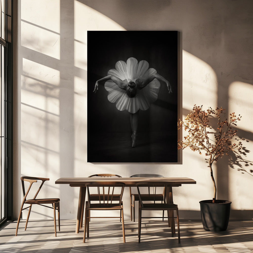 Floral Ballet Wall Artwork In Black Floating Frame