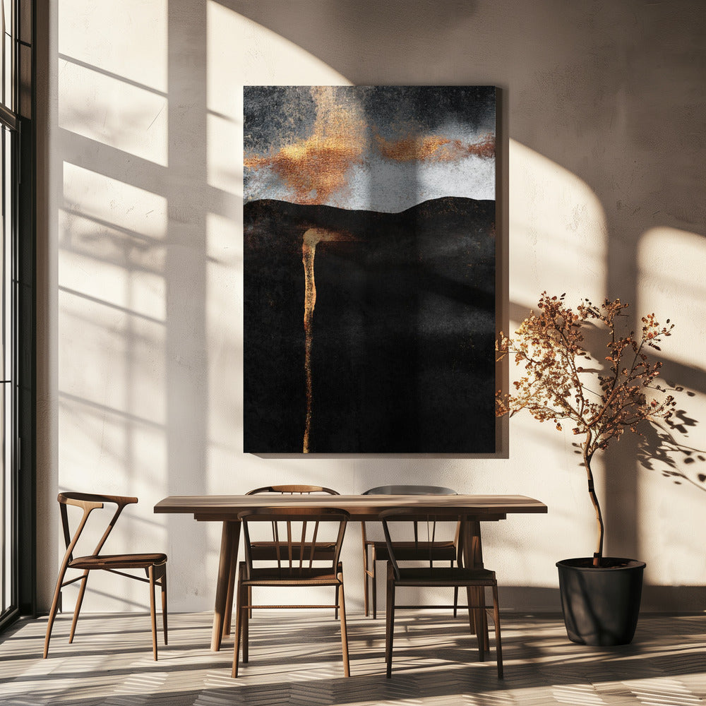 Ember Wall Artwork In White Floating Frame