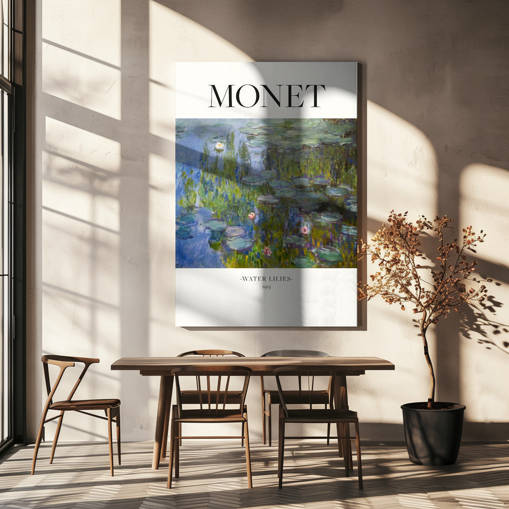 Water Lilies 1915 Monet Wall Artwork In Black Floating Frame