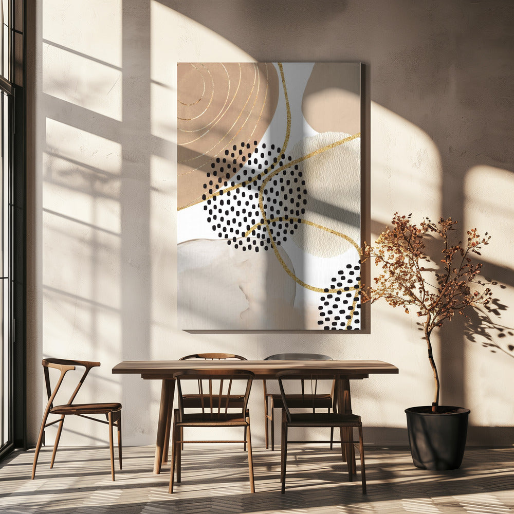 Jealous Beige-3 Wall Artwork In White Floating Frame