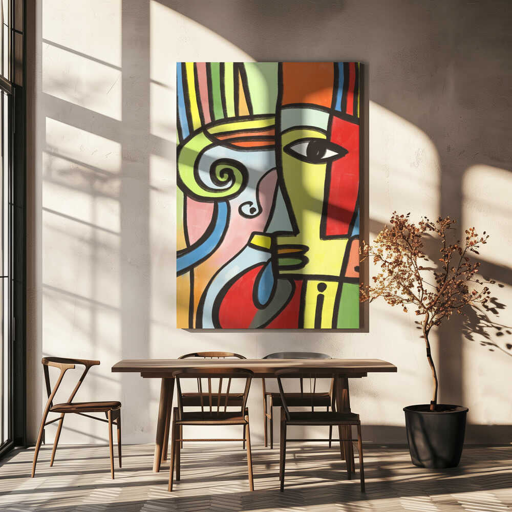 Wall art Colorful Geometric Shapes And Bold Lines