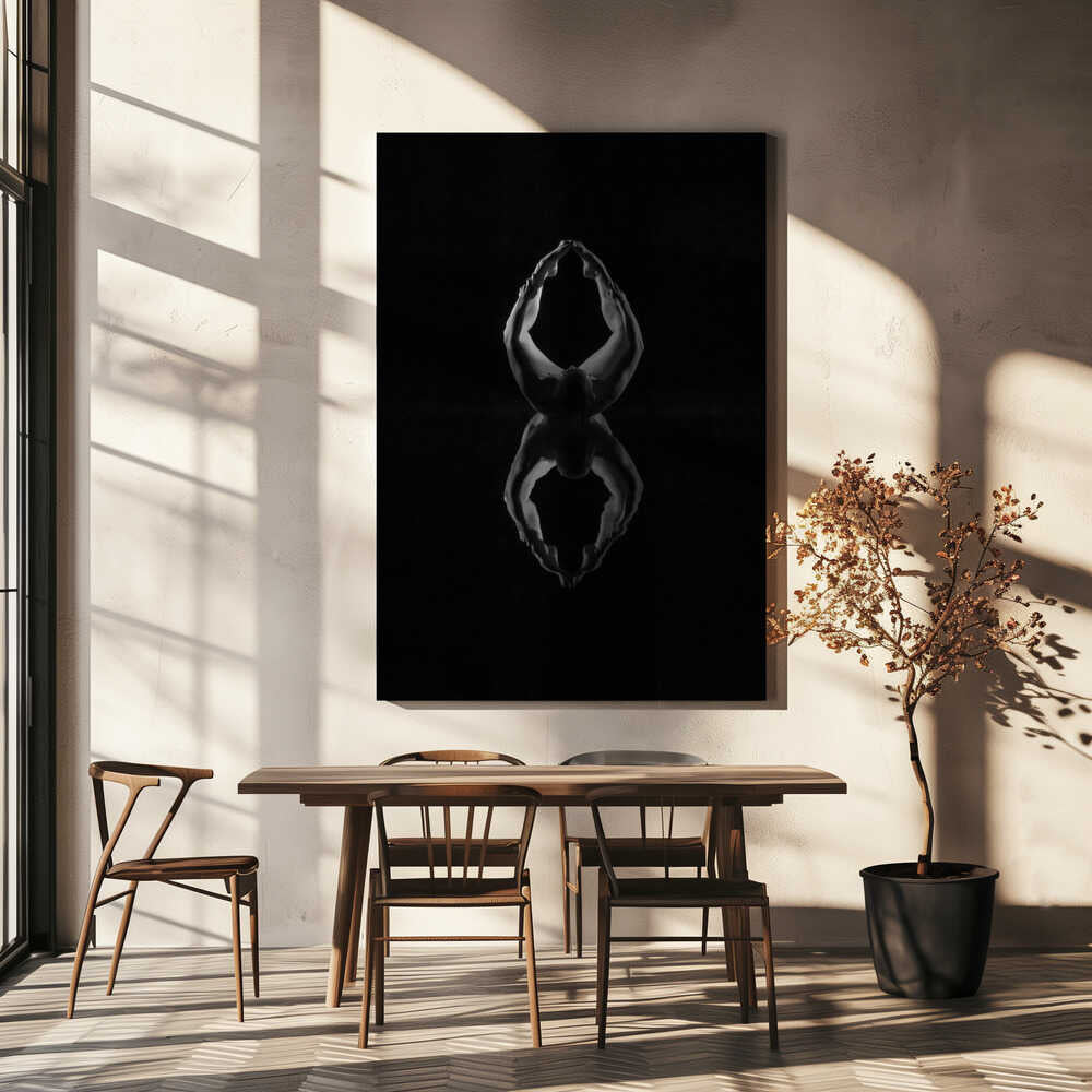 8 – figurative wall art, above a beige table