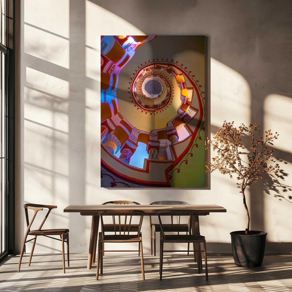 Castle of Bory – decorative wall art, above a beige table