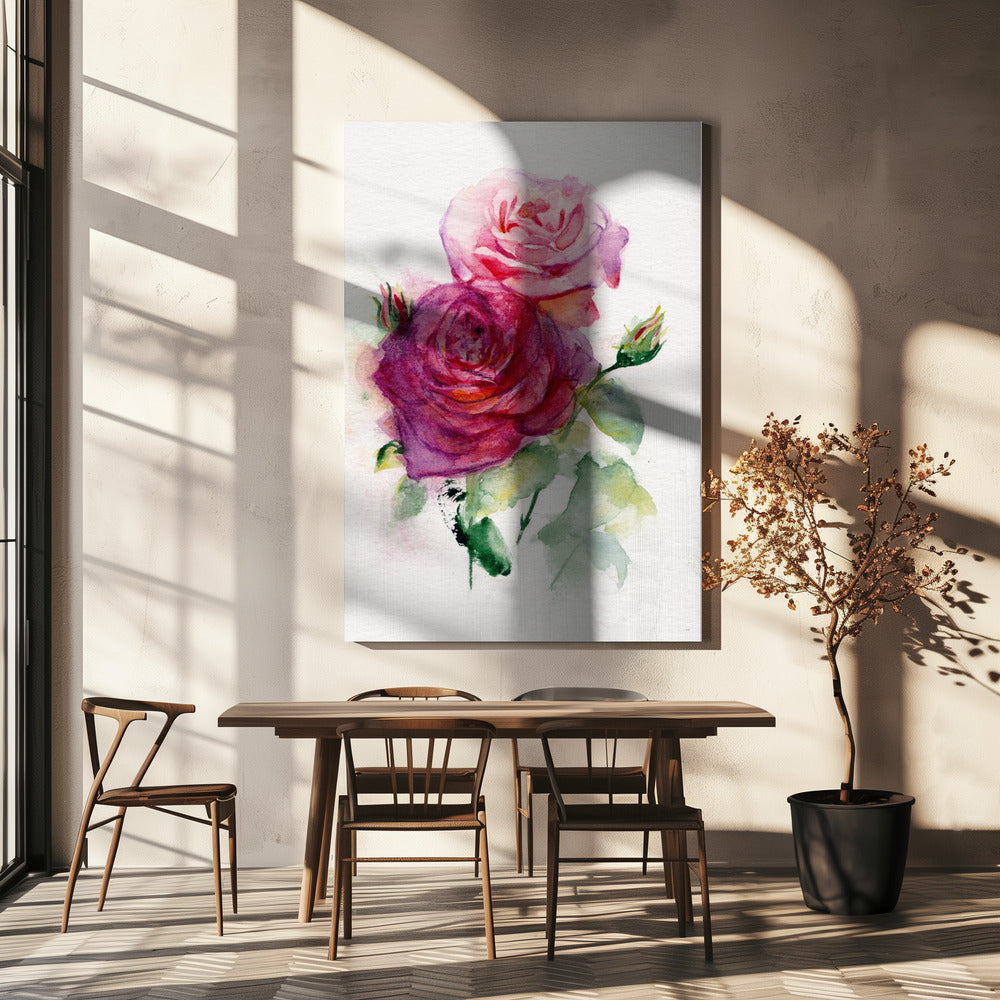 Rose June Wall Artwork In White Floating Frame