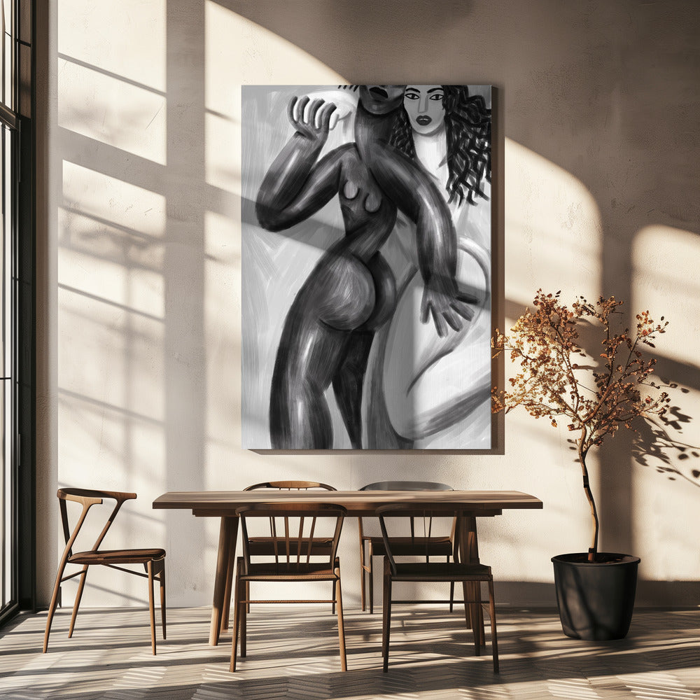 Corps Raccords Wall Artwork In White Floating Frame