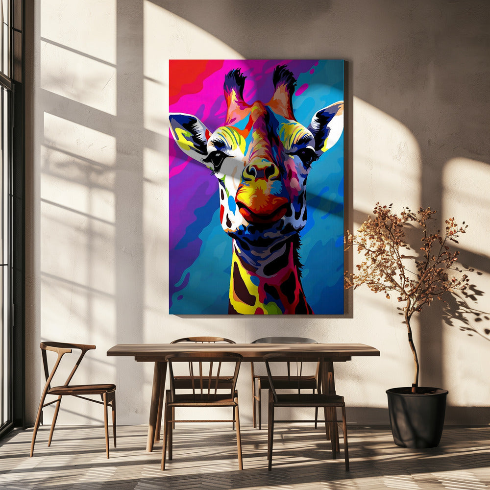Abstract Art Canvas Print-wall-art-giraffe-pop-art-36X48