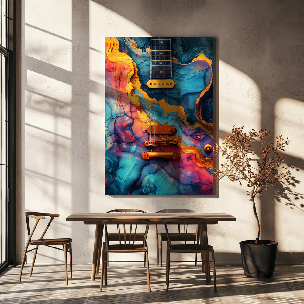 Music Guitar 5 Wall Artwork Gallery Wrapped (Ready to Hang)