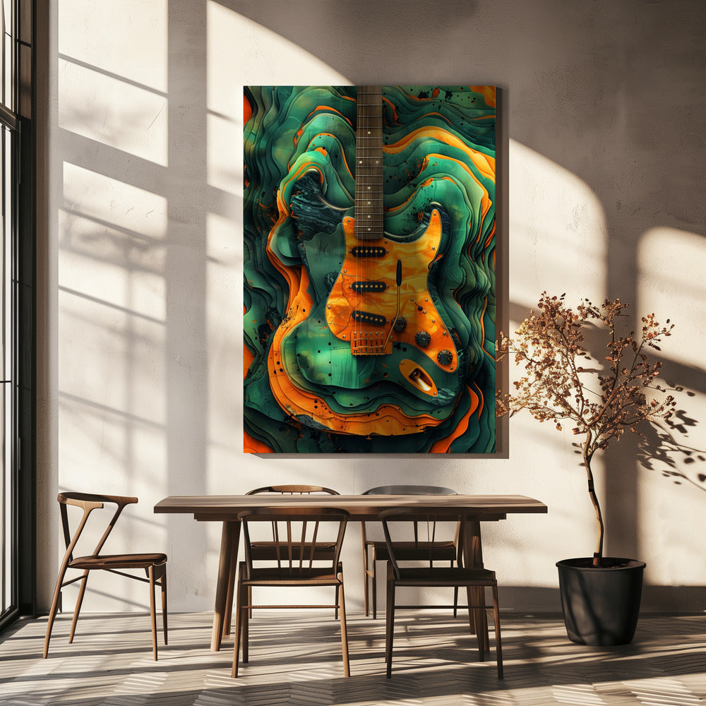 Music Guitar 6 Wall Artwork Gallery Wrapped (Ready to Hang)