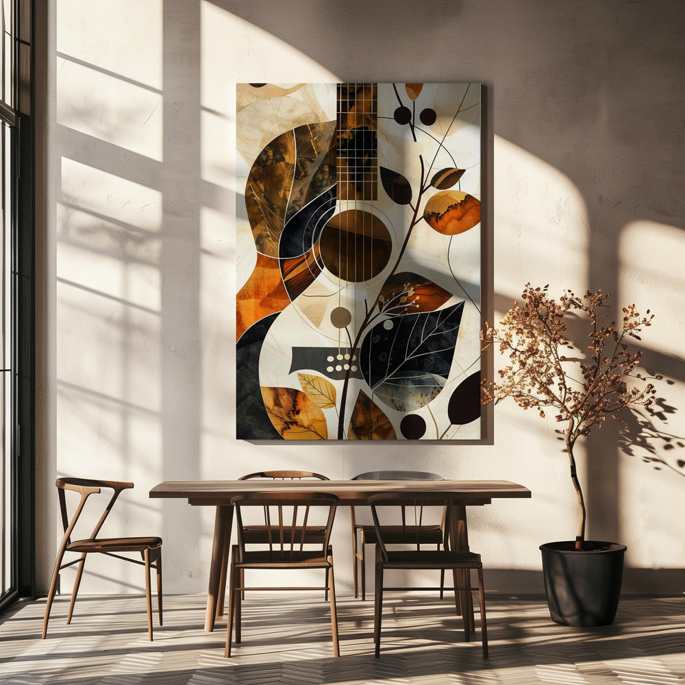 Music Guitar Collage (1) Wall Artwork In Black Floating Frame