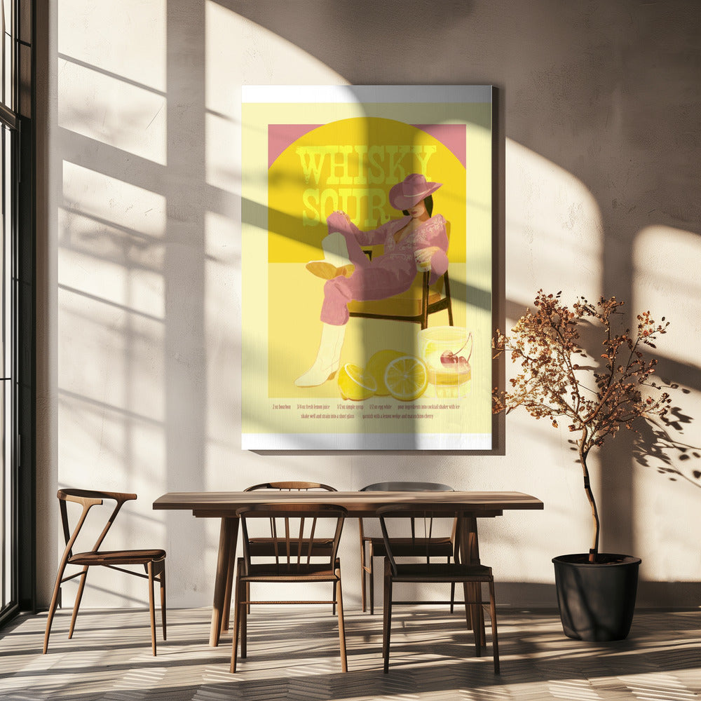 Jlr Whiskysour Pink Copy Wall Artwork In White Floating Frame