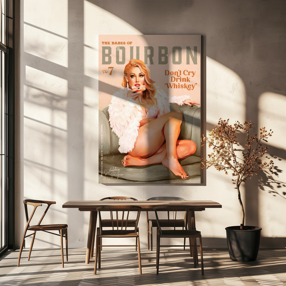 Wall art Babes of Bourbon Vol 7 Sexy Vintage Whiskey Pinup Girl