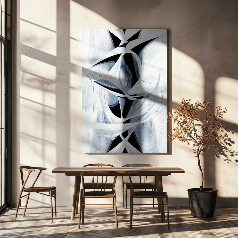 Wall art Dynamic Black And White Swirling Patterns
