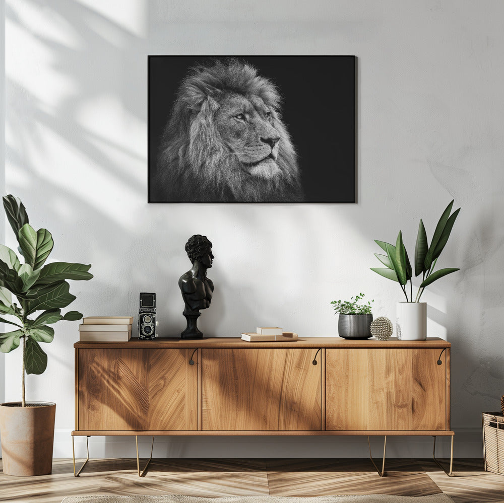 Wall art Lion 48X36inch Gallery Wrapped (Ready to Hang)