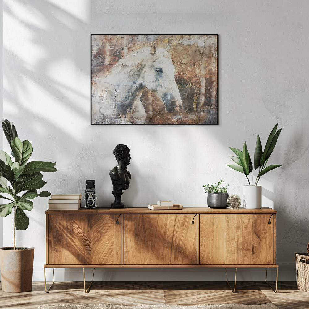 Abstract Art Canvas Print-wall-art-horse-animal-vintage-art-illustration-wallart-05-48X36