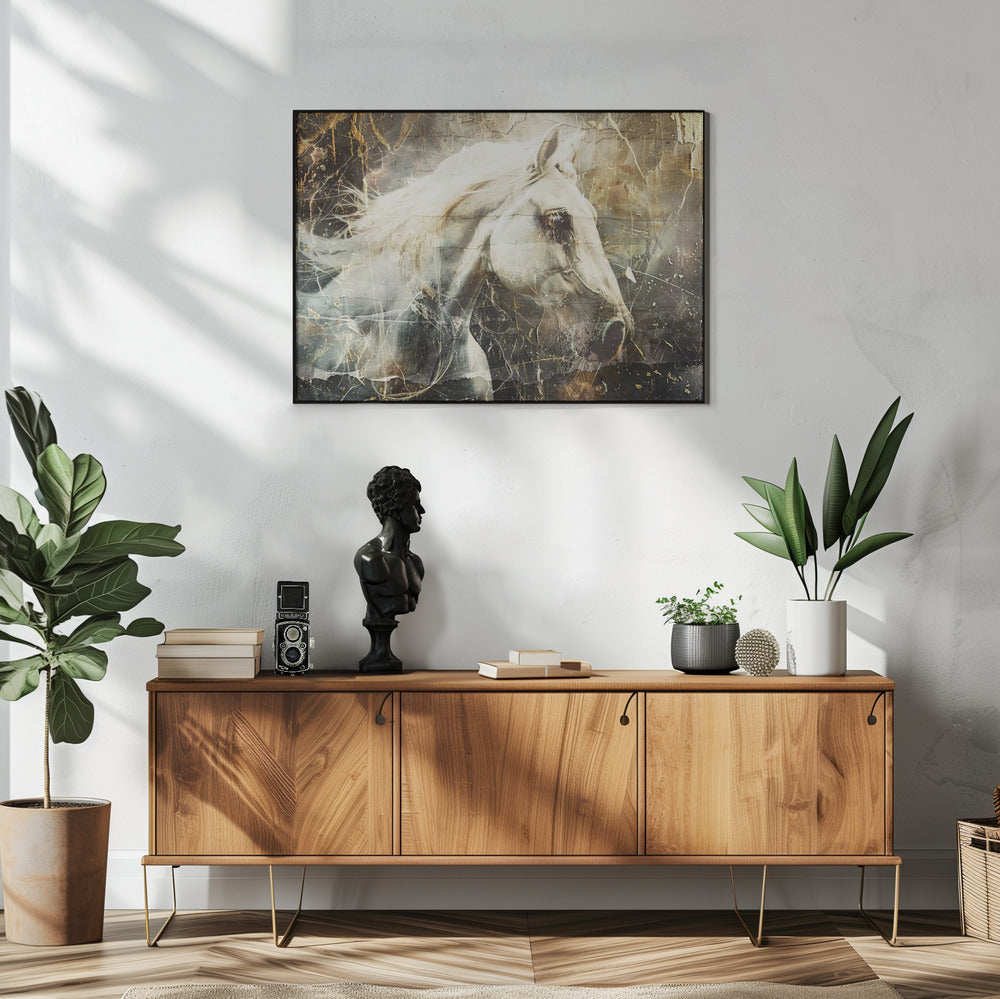 Abstract Art Canvas Print-wall-art-horse-animal-vintage-art-illustration-wallart-08-48X36