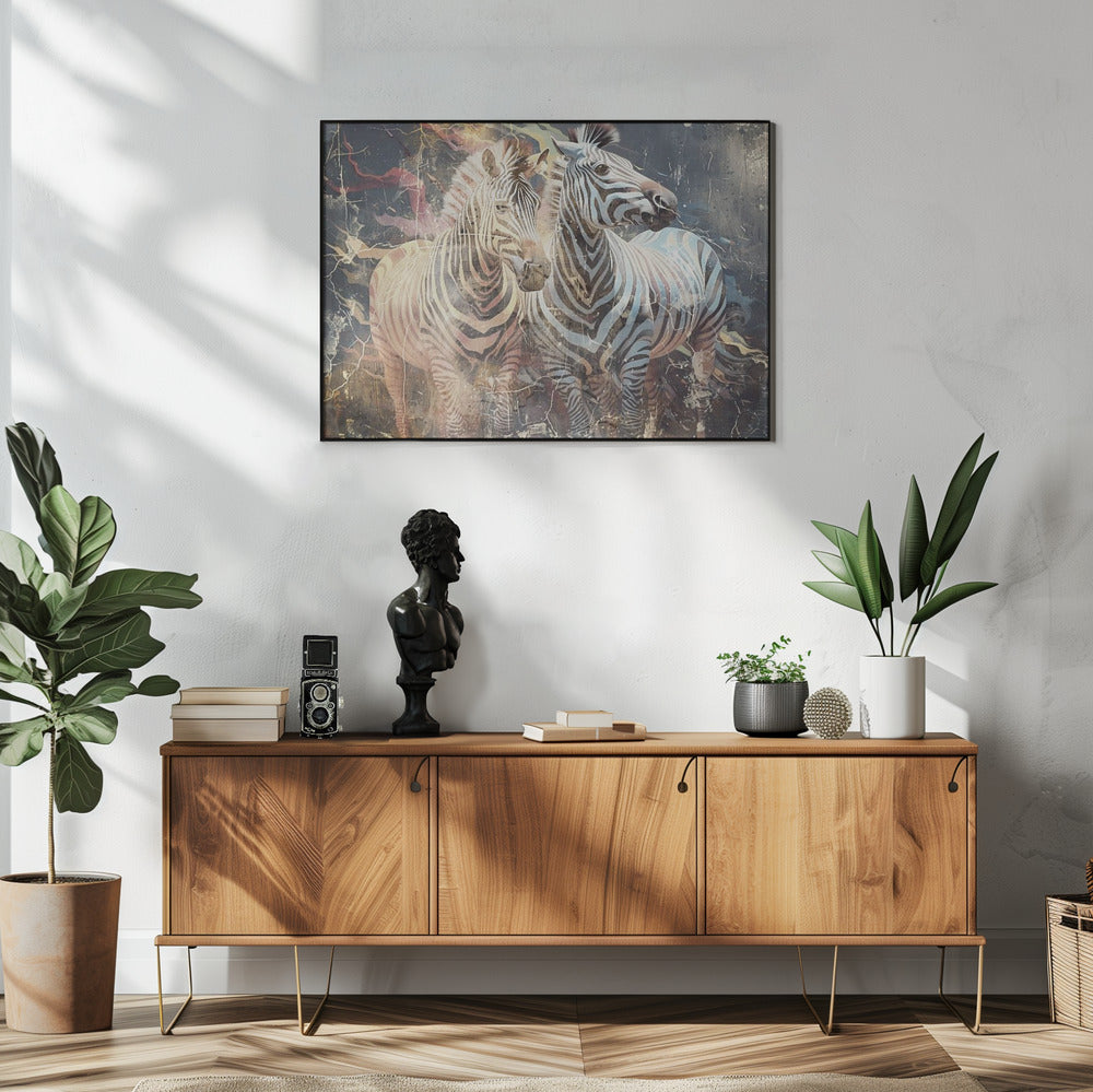 Abstract Art Canvas Print-wall-art-zebra-animal-vintage-art-illustration-wallart-03-48X36