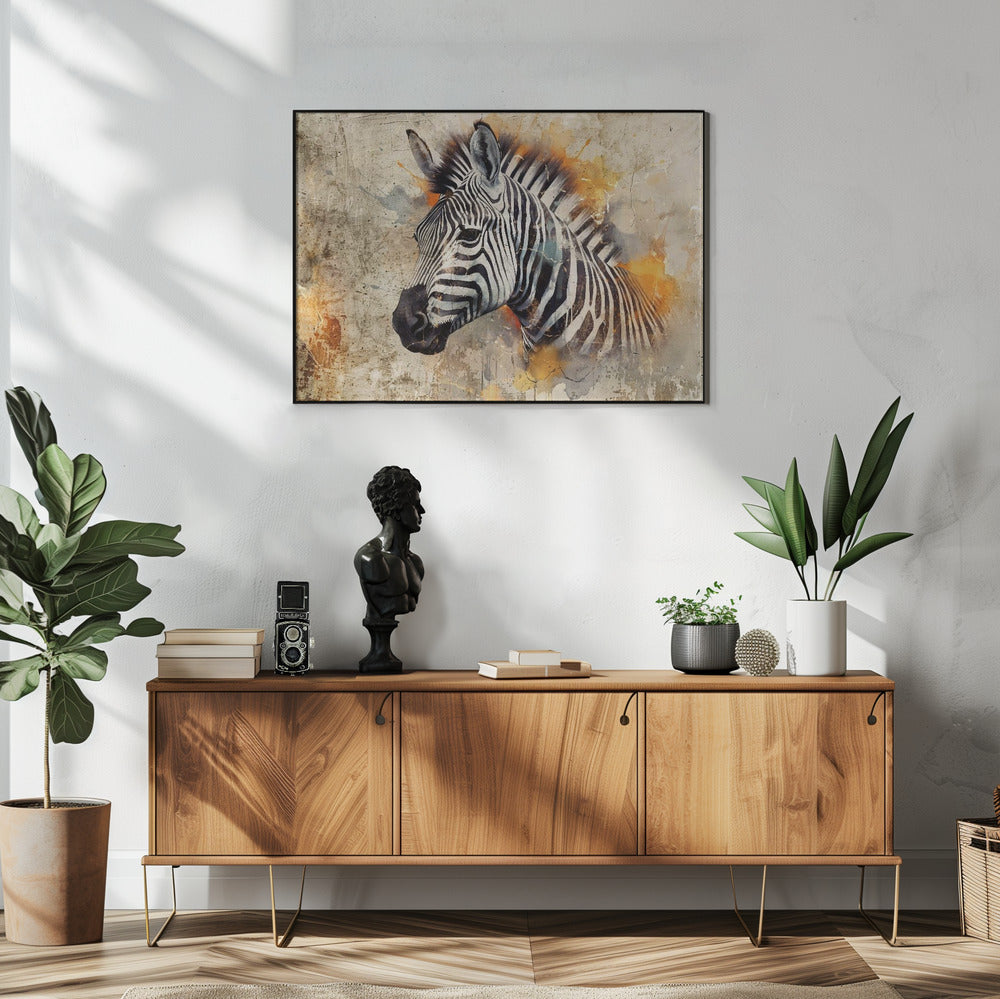Abstract Art Canvas Print-wall-art-zebra-animal-vintage-art-illustration-wallart-06-48X36