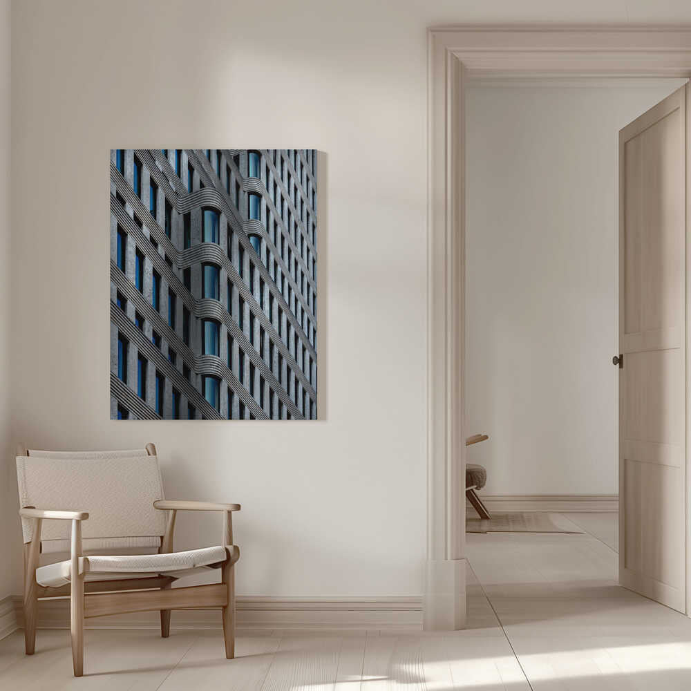 curvaceous facade – cityscape wall art, interior display view