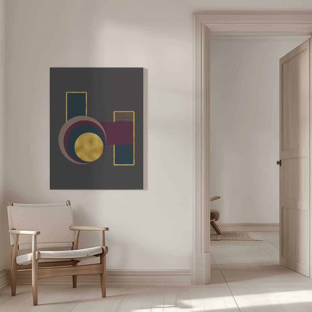 Wall art Squares and Circles 3 Grey Bg