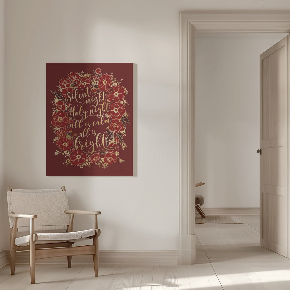 Wall art Silent night - red Canvas Print