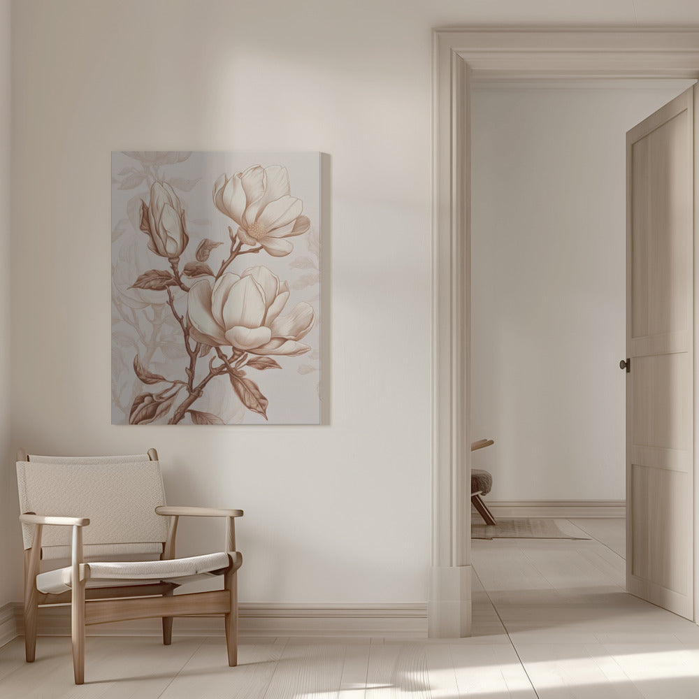 Beige Flowers 1 Wall Artwork 0