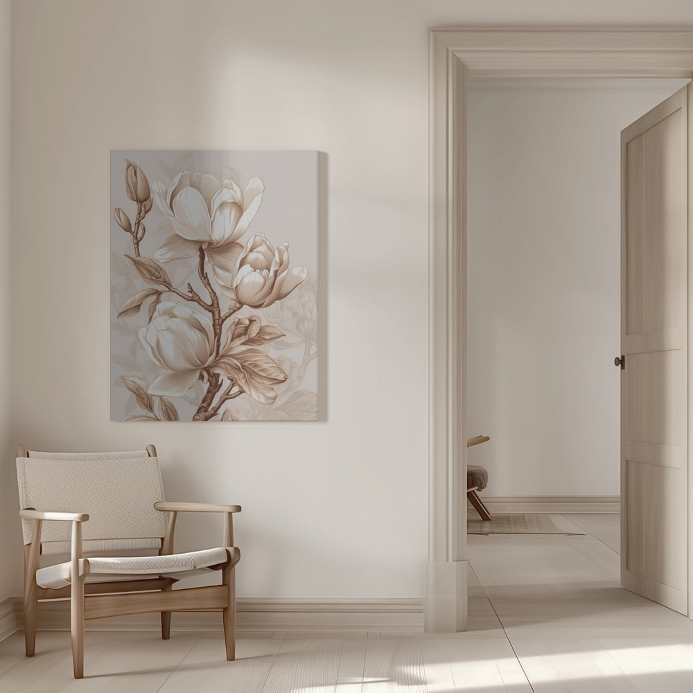 Beige Flowers 2 Wall Artwork 0