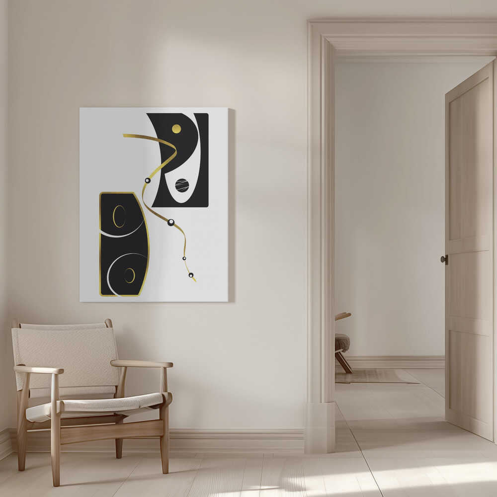 Wall art Black & White Abstract No. 2 | gold
