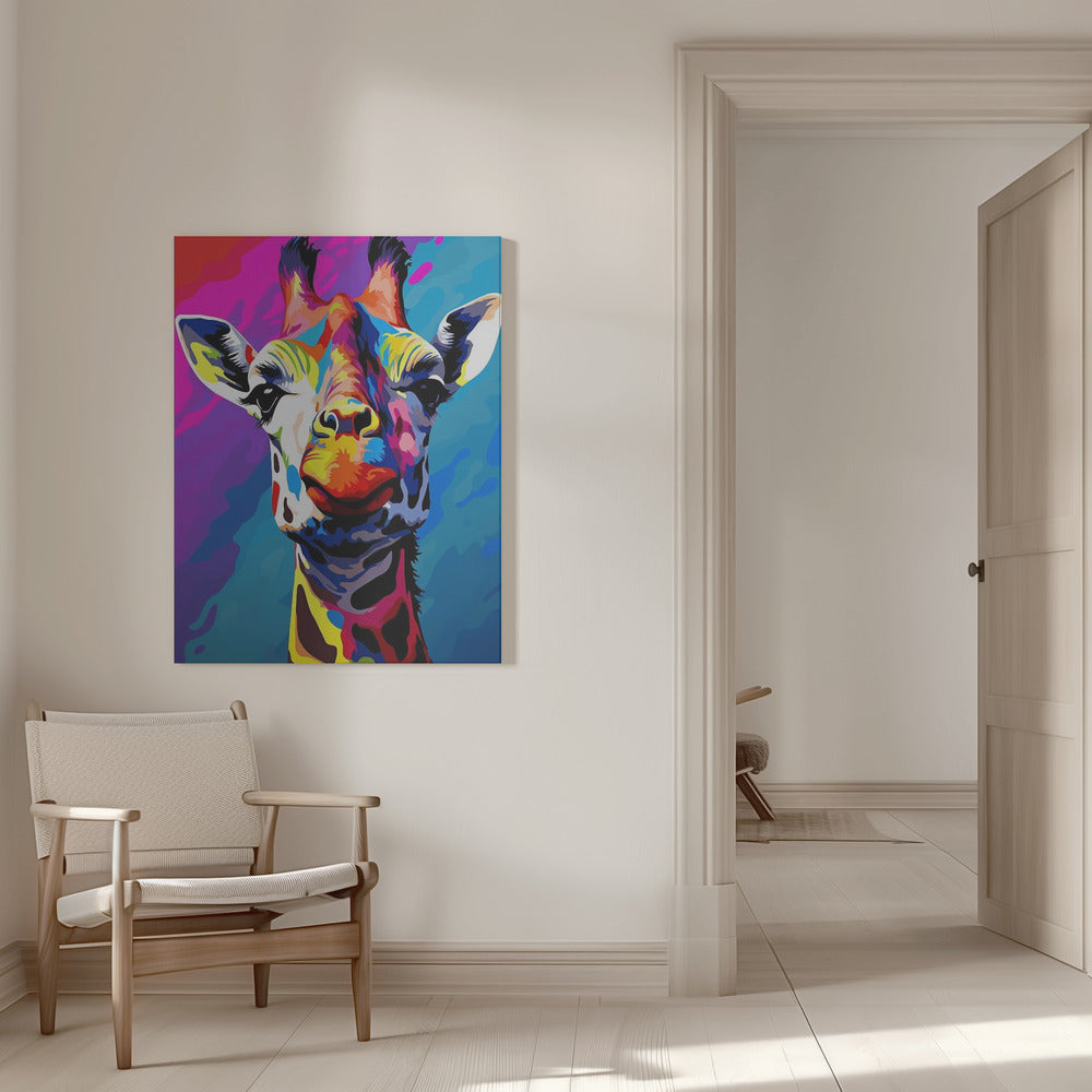 Abstract Art Canvas Print-wall-art-giraffe-pop-art-