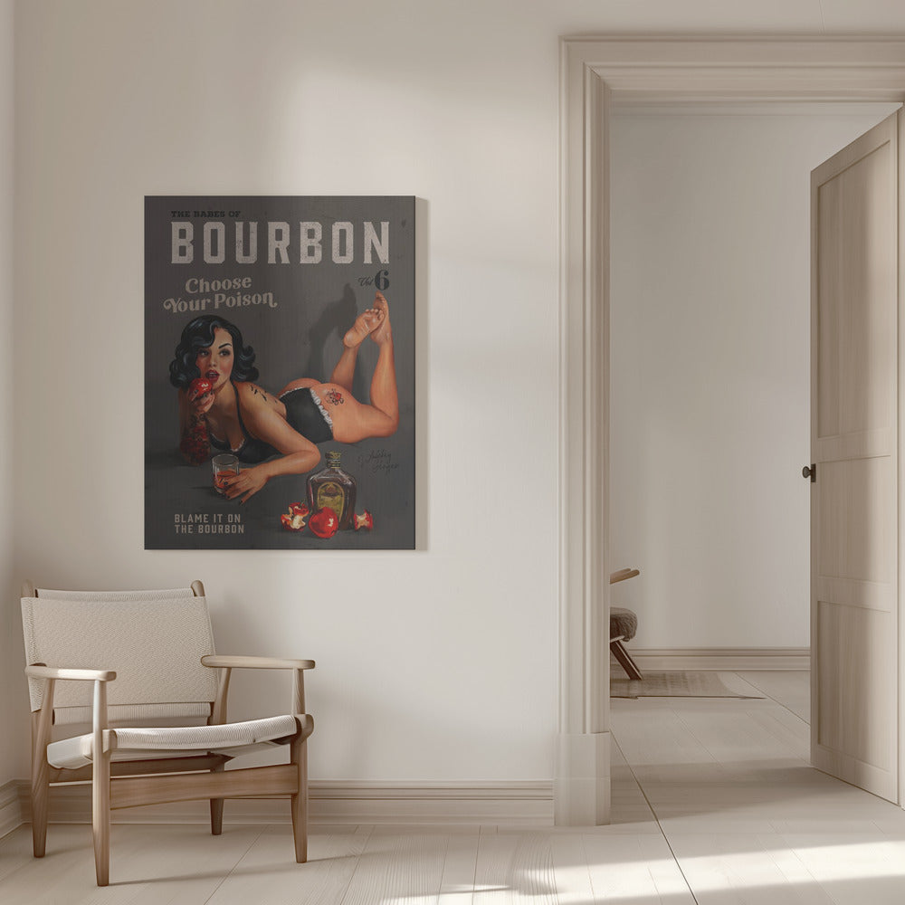 Wall art Babes of Bourbon Vol 6 Choose Your Poison Sexy Pinup 36X48inch Gallery Wrapped (Ready to Hang)