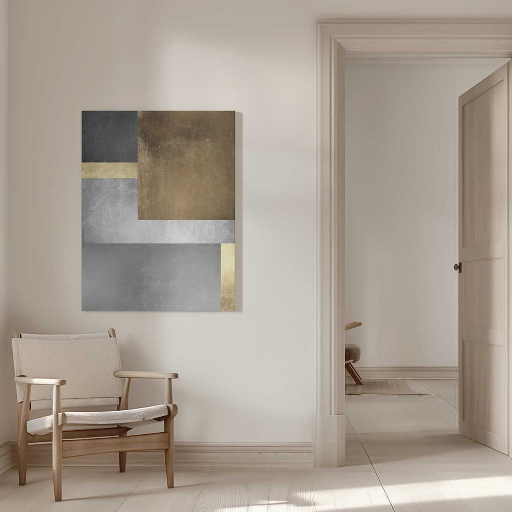 Wall art Gold and silver textures 3