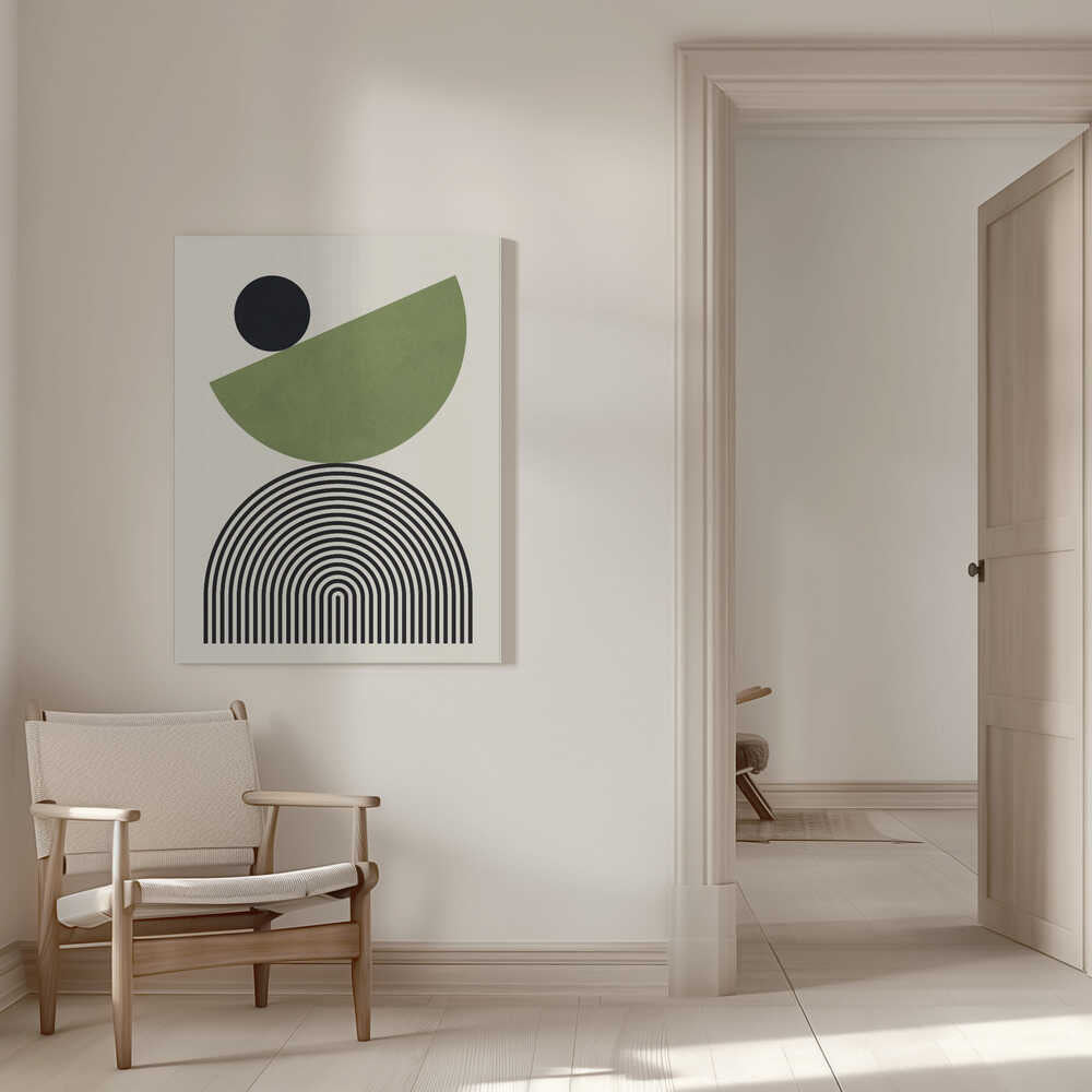 Wall art Geometric Shapes with a Black Circle