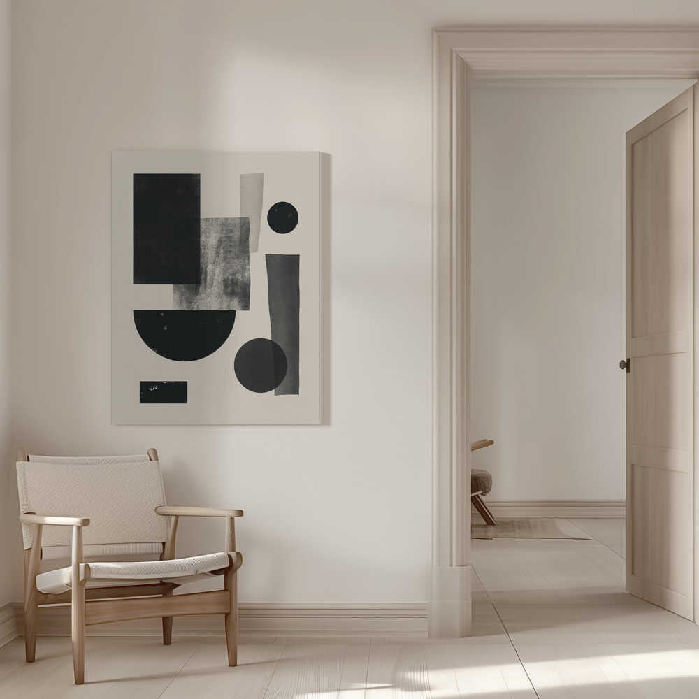 Wall art Black geometry collage