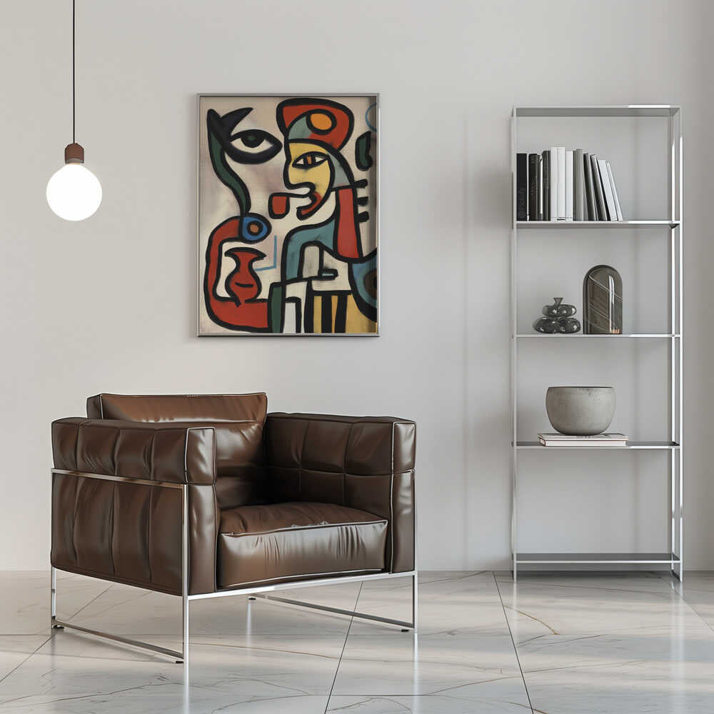 Abstract Visions – abstract wall art, beside a chrome armchair