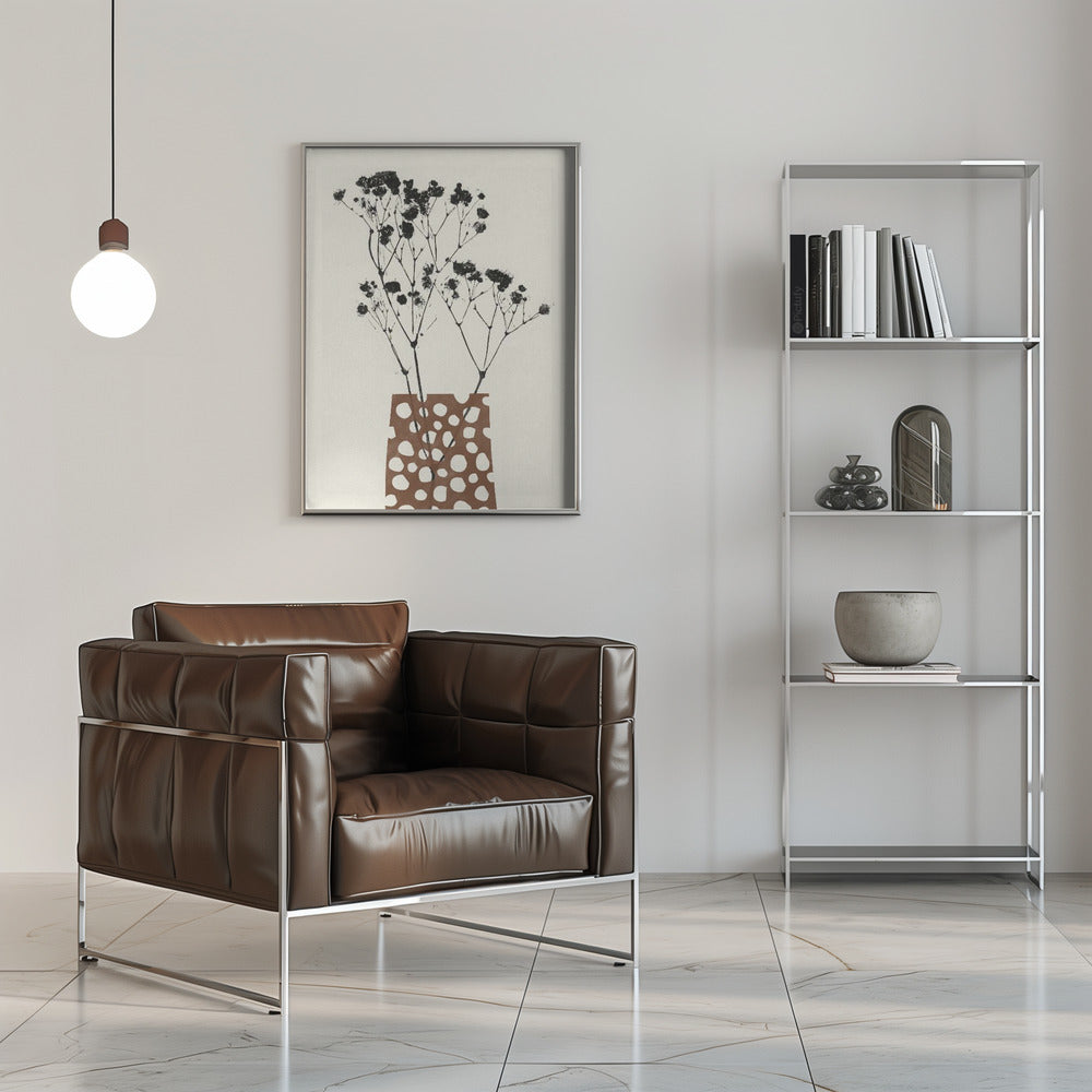 Wall art Gypsophila In a Brown Vase