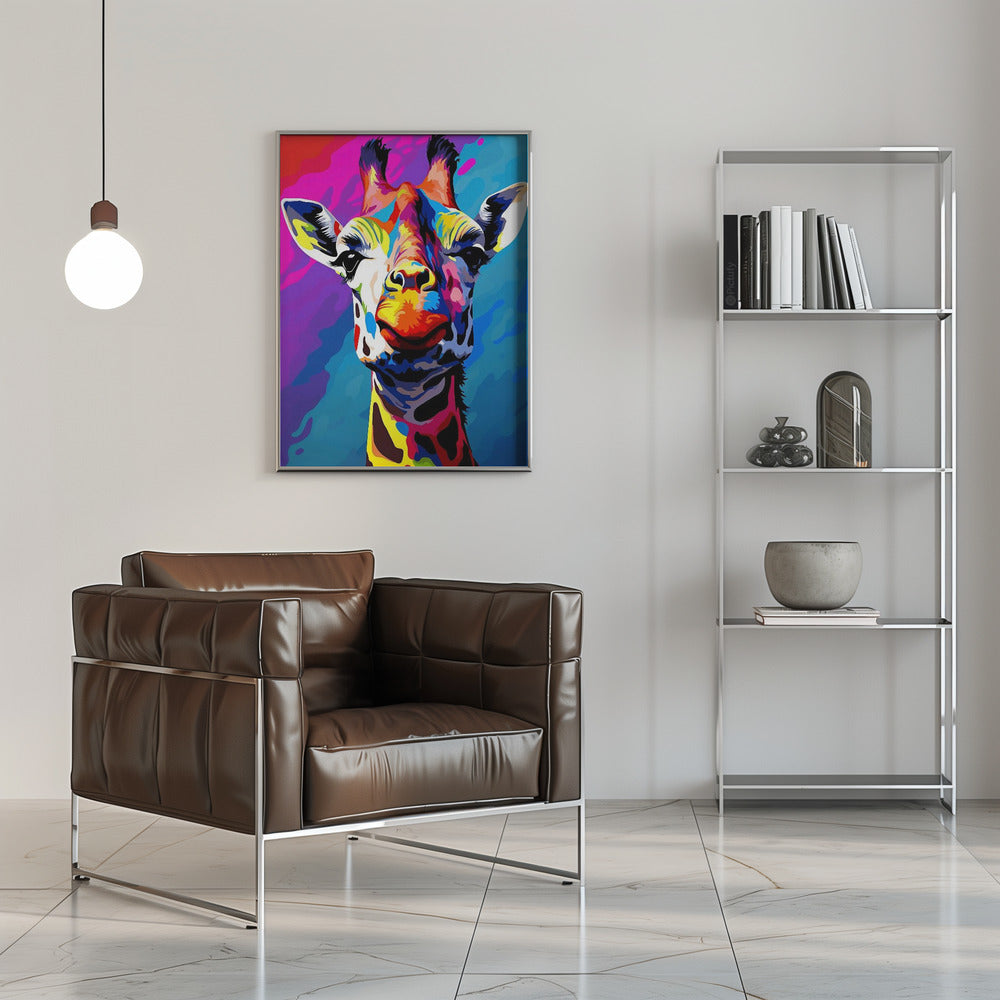 Abstract Art Canvas Print-wall-art-giraffe-pop-art-