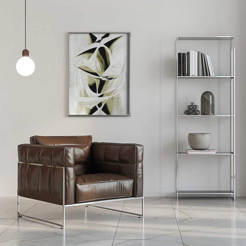 Wall art Intertwined Shapes And Monochromatic Tones