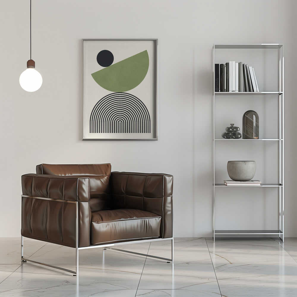 Wall art Geometric Shapes with a Black Circle