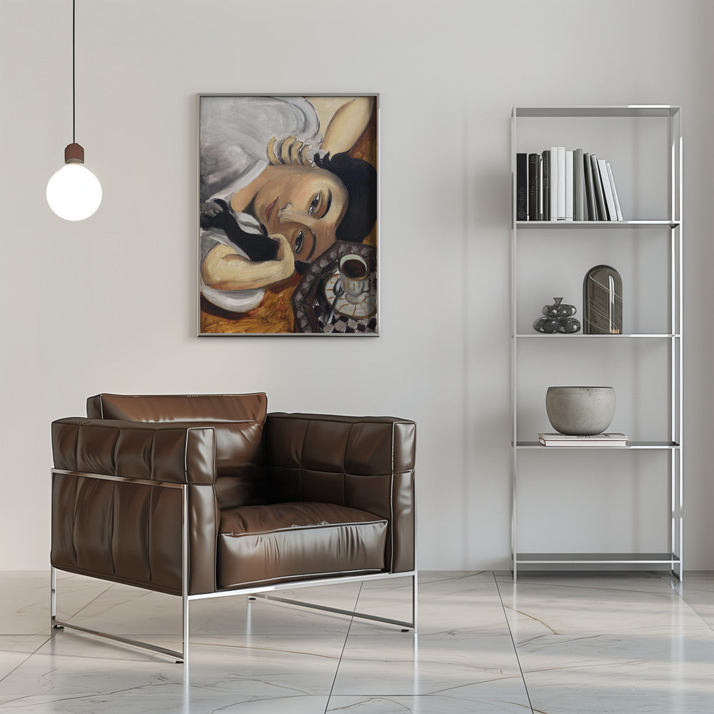 Wall art Lorette Con Una Tazza Di Caffe 1916