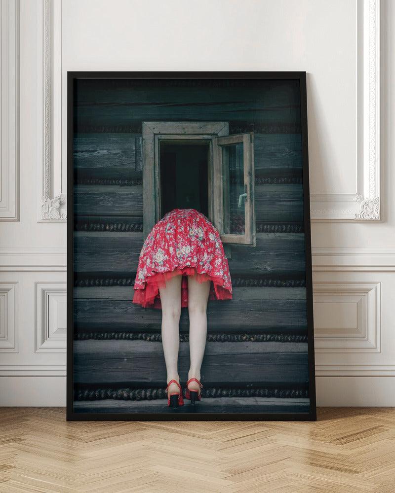 Getting out - getting in Wall Artwork In Black Floating Frame