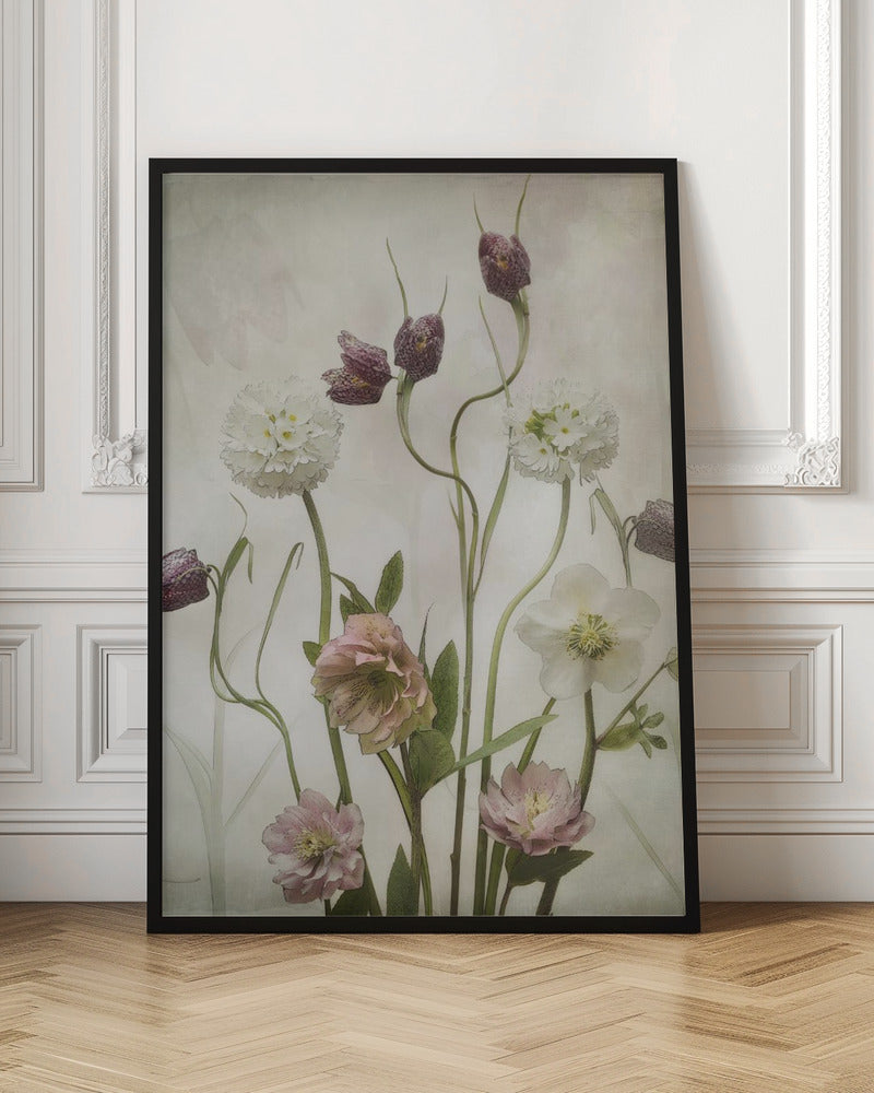 Spring Garden Wall Artwork In Black Floating Frame