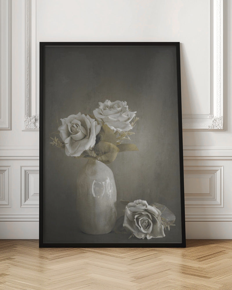 Softened Wall Artwork In Black Floating Frame