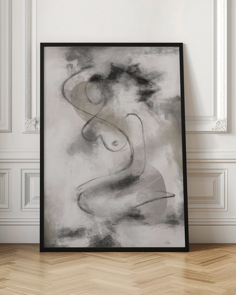 Resting Wall Artwork In Black Floating Frame