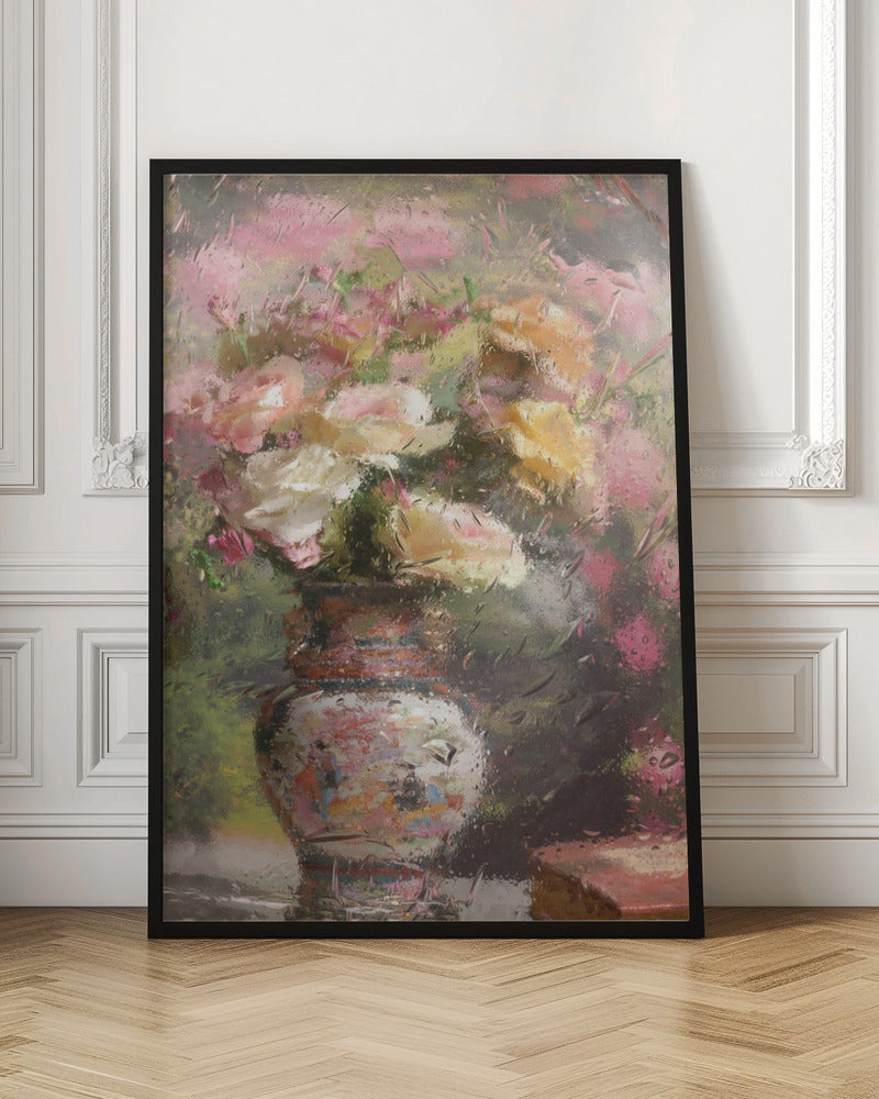 Still life with flowers Wall Artwork In Black Floating Frame