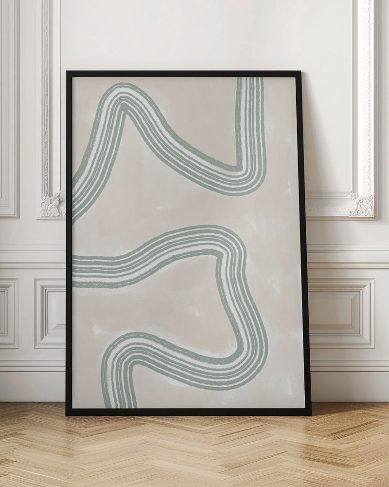 Abstracto Twist Wall Artwork In Black Floating Frame