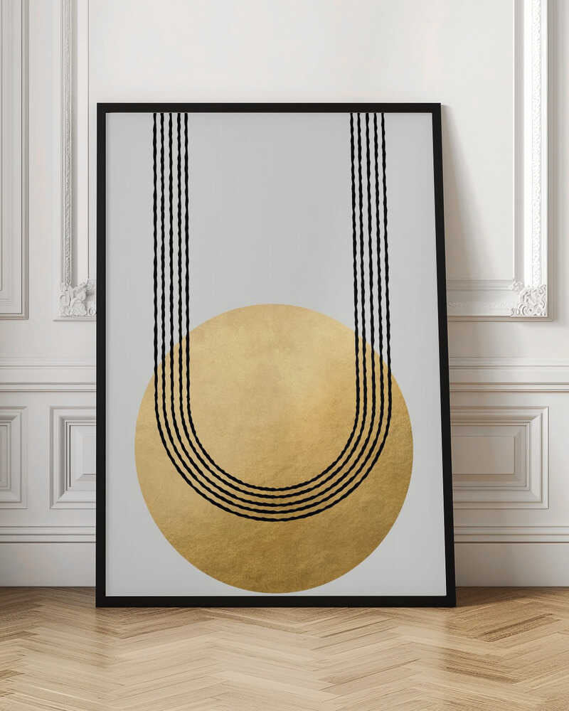 Gold balance – abstract wall art, interior display view