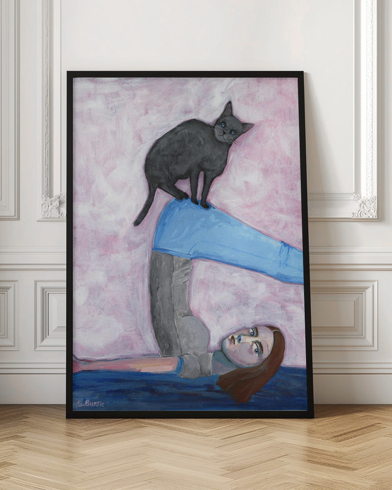 Yoga with my Cat Wall Artwork Gallery Wrapped (Ready to Hang)