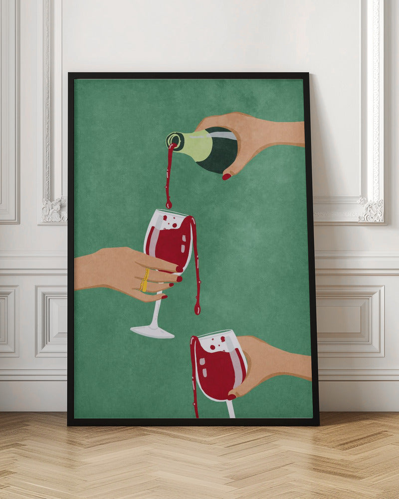 Cheers Girls Wall Artwork In Black Floating Frame