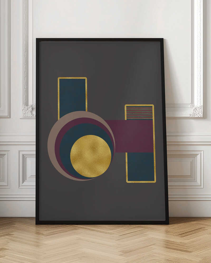 Wall art Squares and Circles 3 Grey Bg